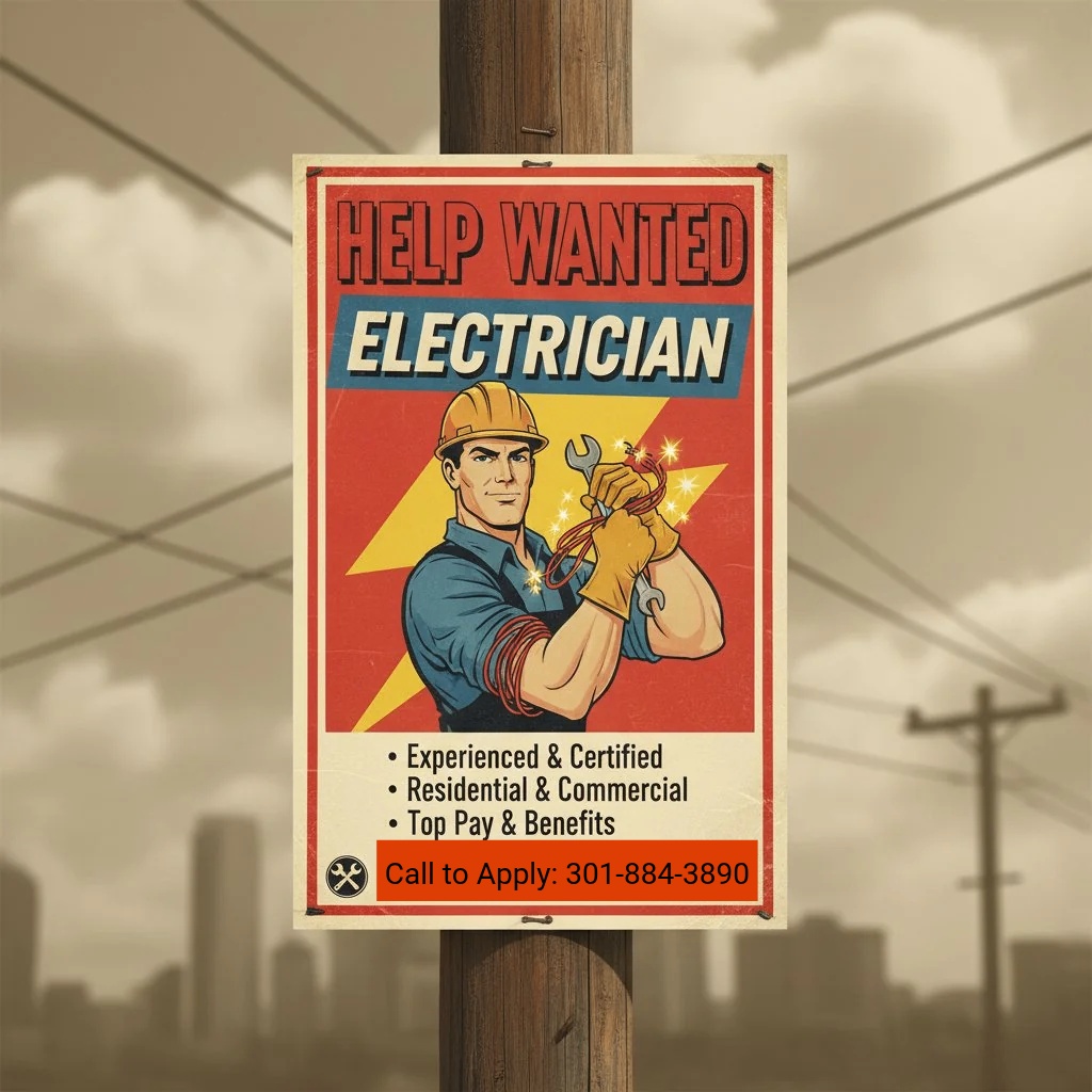 help wanted, electrician