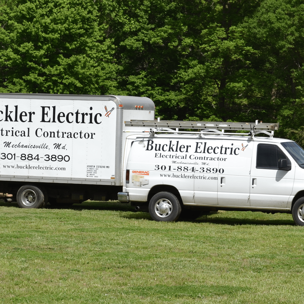 Buckler Electric Company service van and trailer in Southern Maryland